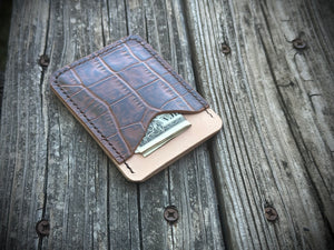 Croc Embossed 2 Pocket Wallet
