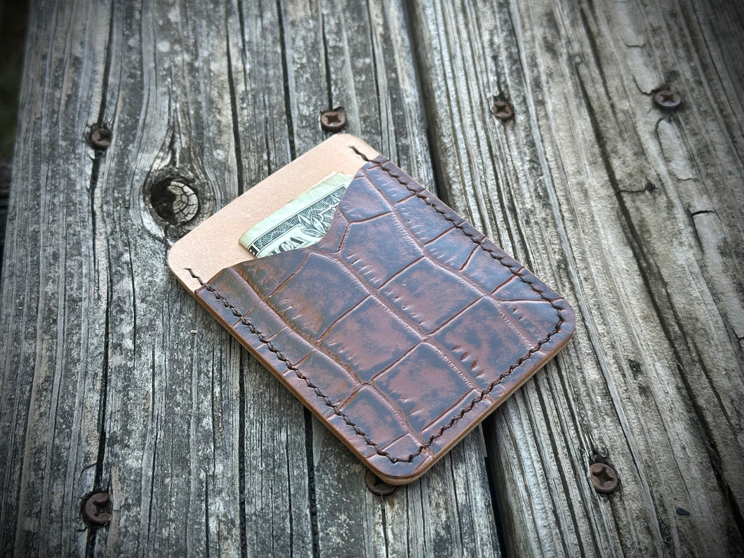 Croc Embossed 2 Pocket Wallet